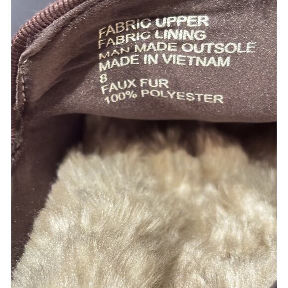 Birdies Velvet Faux Fur Lined Starling Slipper Mocha Brown Size 8 - Picture 3 of 9